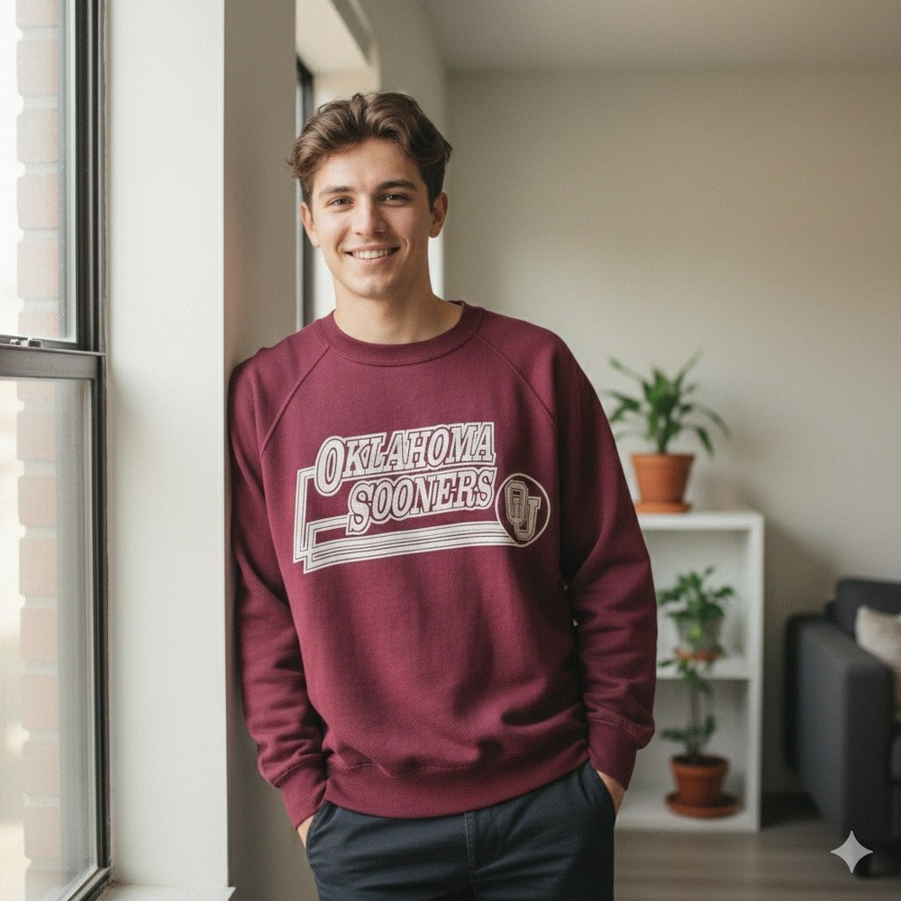 Vintage‎ Maroon Oklahoma Sooners Sweatshirt Vintage University Athletic Apparel